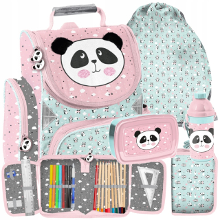 Aktovka školská taška - Školská taška Panda-Set 5 element