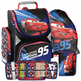 Aktovka školská taška - Schoolbag Paso Cars - 3 element