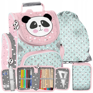 Aktovka školská taška - Schoolbag Paso Panda - Sada 3 prvkov