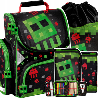 Aktovka školská taška - Schoolbag ceruzka Case Bag hra Pixel hra