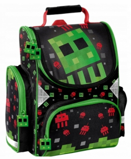 Aktovka školská taška - Školská taška pixel minecraft pre chlapca