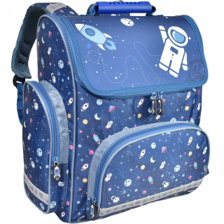 Aktovka školská taška - Premium Schoolbag - Navy Blue - Semi Line