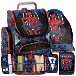 Aktovka školská taška - TORNISTER ŠKOLY SPIDERMAN - SADA 3 KUSOV