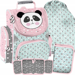 Aktovka školská taška - Školská taška s Pandas Panda Panda Set 3in1