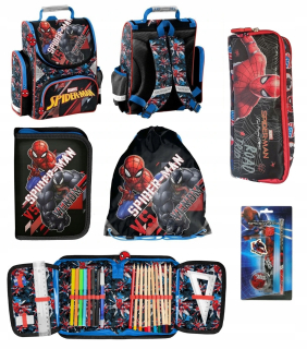 Školská taška - batoh, set, zostava - Školská taška sada pre chlapca spiderman