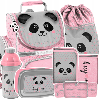 Aktovka školská taška - Školská taška sada s Panda Panda Girls