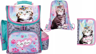 Aktovka školská taška - Satchel Bag Ceruzka Case Kotek MLF Set Caticorn