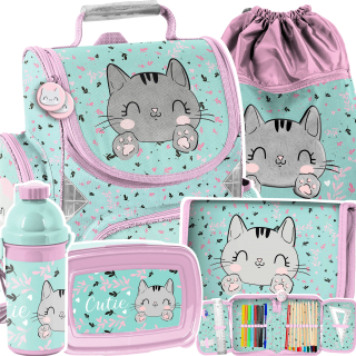 Aktovka školská taška - Schoolbag Set School Kitten Paso pre dievča