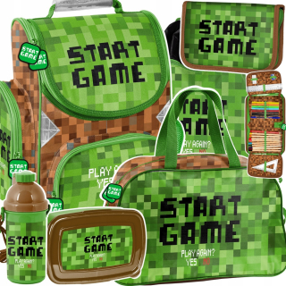 Aktovka školská taška - Satchel Big School Set Pixel Start Game