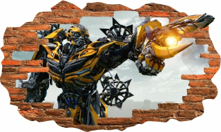 TRANSFORMERS - Transformátory 3D diery nástenné nálepky 150x90