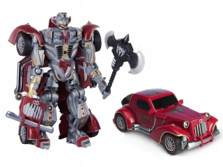 TRANSFORMERS - Transformátory skladajúce auto robot staré auto červené