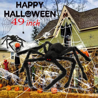 TROJUHOLNÍKOVÝ ROZTAŽNÝ PAVÚČIK A DEKOR CHLATÝ PAVÚK, NA HALLOWEEN