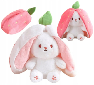Látková bábika - Strawberry Rabbit skryté prekvapenie plyšové ovocie