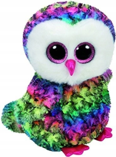 Staviteľ Bob - Ty beanie boos. Viacfarebná sova, 24 cm