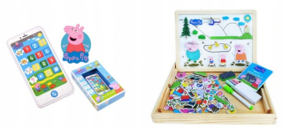 Pepa Pig - Magnetická tabuľa Peppa Piggy + Peppy Telefón