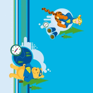 Medvedík Pú - Disney Wallpaper Winnie Pooh a Tiger Blue