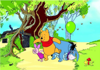 Medvedík Pú - Tapeta Nástenné nástenné Maľby KUBUS PUCHATEK DISNEY 360X254