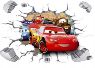 McQueen - Tattoo Wall Cars 3 autá 3D samolepky, 60-90 cm.