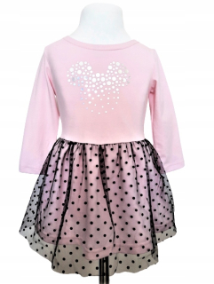 Minnie Mouse - Tull šaty s dlhými rukávmi 122 Minnie