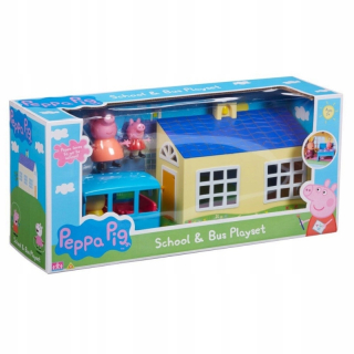 Pepa Pig - TM Hračky Nastavte postavu Pras Peppa School a Auto