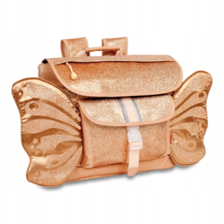 Aktovka školská taška - Ergonomický Satchel Gold Butterflyer s Bixbee