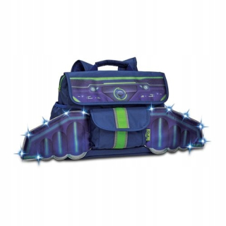 Aktovka školská taška - Ergonomická Satchel LED Space Racer S BixBee