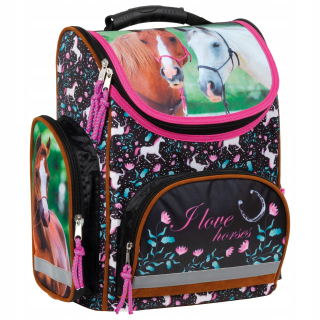 Aktovka školská taška - Ergonomický Satchel v koňoch Kone MB19