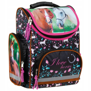 Aktovka školská taška - Ergonomická Satchel v koni Horses Horse Batchpack