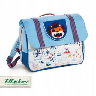 Aktovka školská taška - Tornister Pirate Lion Jack Blue, Béžová,