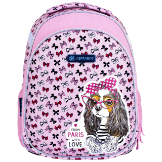 Aktovka školská taška - Schoolbag School Batchpack as1 sladký pes s luky