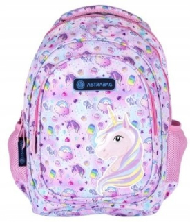 Aktovka školská taška - SchoolBag / Backpack School Unicorn 3 komory ružovej