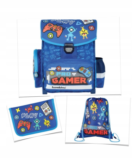 Aktovka školská taška - Školská taška Set 3in1 Gamer Bambino Player