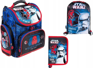 Aktovka školská taška - Škola Satchel 3in1 Ceruzky Case Star Wars
