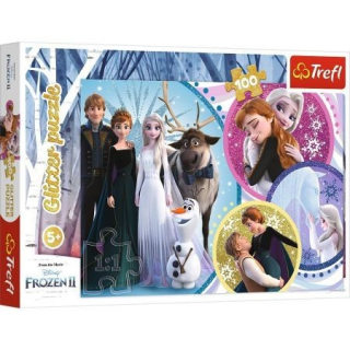 Elsa Frozen - TREFL - Puzzle 100 Glitter Prvky v peknej žiare