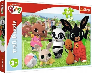 BING A PRIATELIA - Trefl Puzzle 24 Maxi Bingové prvky - zábava v parku