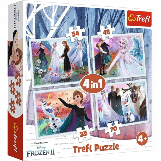 Elsa Frozen - Trefl - 4in1 Puzzle v Magic Forest Frozen 2 Kr