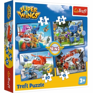 SUPER WINGS - TREFL Puzzle 4in1 Sledovanie balenia