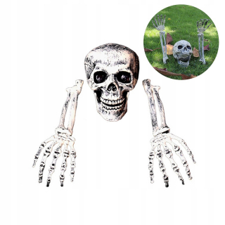 UMELÁ LEBKA HLAVA RUKY KOSTRA HALLOWEEN
