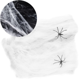 Umelá BIELA HALLOWEEN SPIDER WEB 2 pavúky 60g