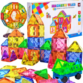 Veľké MAGNETICKÉ BLOKY Vzdelávacia stavebná 3D sada PANELY 70 ELEMENTOV.