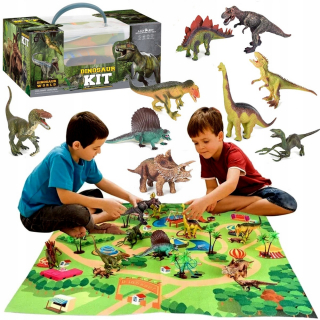 VELKÉ FIGURKY DINOZAUROV kufor + MAT Dino Park Sada dinosaurích figúr