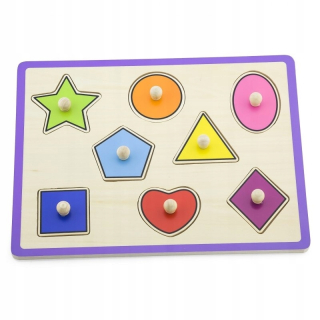 Viga drevené farebné puzzle s borovica tvar