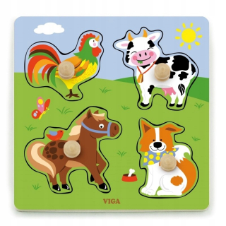 Viga drevené puzzle s poľnohospodárskymi pinmi