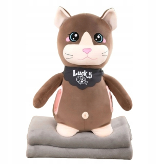 Maskot VEĽKÝ VANKÚŠ 3 V 1 S PRIKRÝVKOU, MAČACÍ PLYŠ