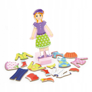 Viga Drevené Magnetické Puzzle Dievča