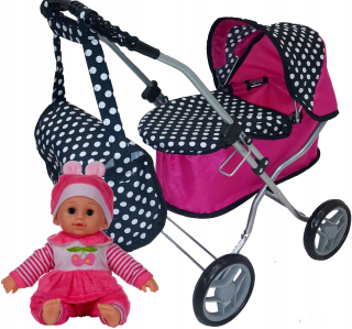Doll kočík Deep+Bag+Singing Doll Pl