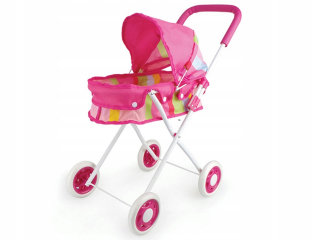POLLY POCKET- Kočík pre bábiku bábiky ružová gondola v pruhoch