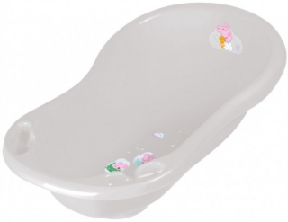 Pepa Pig - Vaná vaňa 84 cm so zátkou. Peppa prasa, svetlošedá