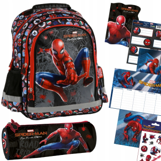 Školská taška - batoh, set, zostava - Školská vrstva. Spiderman Bathpack Set pre školu