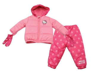 HELLO KITTY X723 Nové dievčatá Zimné nastavenie 56-62cm